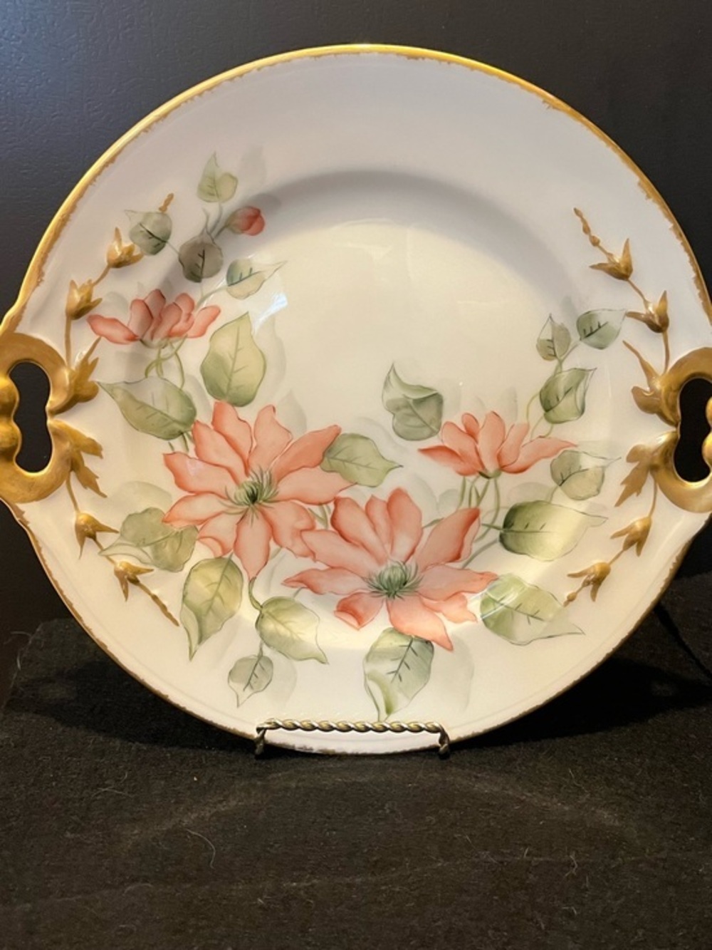 Vintage Pink Floral Magnolia Decorative Serving Plate Platter